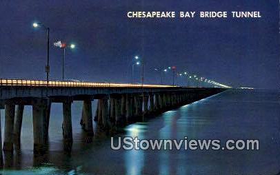 Chesapeake Bay Bridge Tunnel  - Virginia Beach Postcards, Virginia VA Postcard