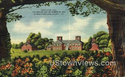 Stratford Hall  - Westmoreland County, Virginia VA Postcard