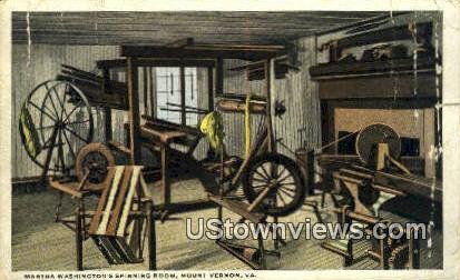 Martha Washingtons Spinning Room - Mount Vernon, Virginia VA Postcard