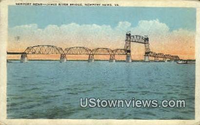 James River Bridge  - Newport News, Virginia VA Postcard