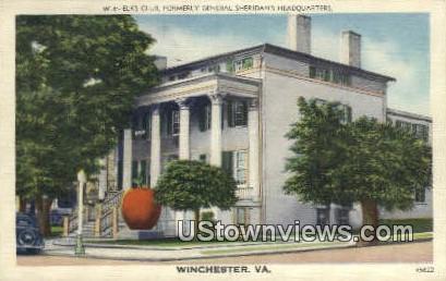 Elks Club  - Winchester, Virginia VA Postcard