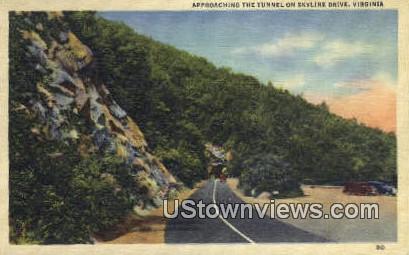 Approaching Tunnel - Skyline Drive, Virginia VA Postcard
