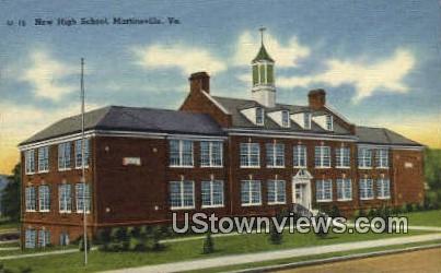 New High School  - Martinsville, Virginia VA Postcard