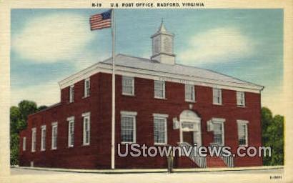 Us Post office  - Radford, Virginia VA Postcard