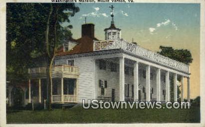 Washingtons Mansion  - Mount Vernon, Virginia VA Postcard