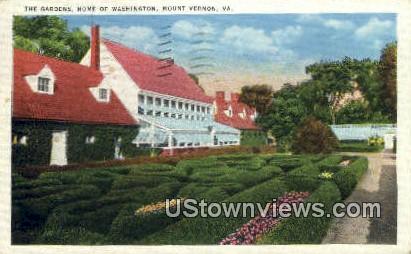 The Gardens Home of Washington  - Mount Vernon, Virginia VA Postcard