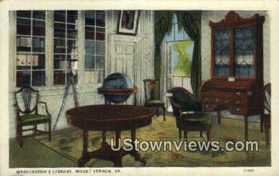 Washingtons Library - Mount Vernon, Virginia VA Postcard