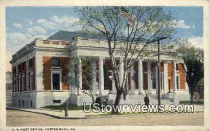 US Post Office  - Portsmouth, Virginia VA Postcard