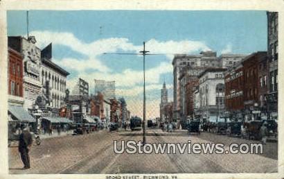 Broad Street  - Richmond, Virginia VA Postcard