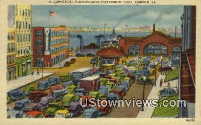 Portsmouth Ferry  - Norfolk, Virginia VA Postcard