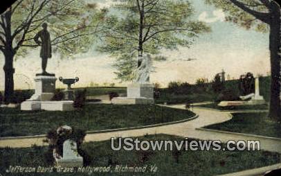 Jefferson Davis Monument  - Richmond, Virginia VA Postcard