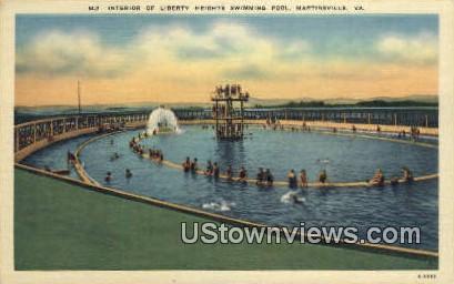 Liberty Heights Swimming pool  - Martinsville, Virginia VA Postcard