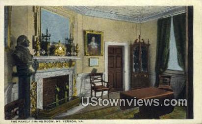 The Family Dining Room  - Mount Vernon, Virginia VA Postcard