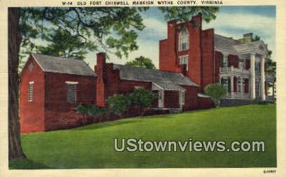 Old Fort Chiswell Mansion  - Wythe County, Virginia VA Postcard