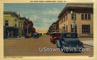 Main Street  - Salem, Virginia VA Postcard