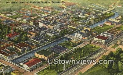 Business Section  - Pulaski, Virginia VA Postcard