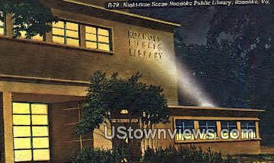 Roanoke Public Library  - Virginia VA Postcard