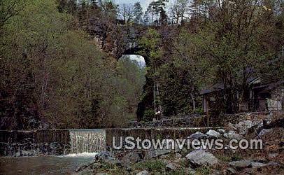 Water Falls And Natural Bridge  - Virginia VA Postcard