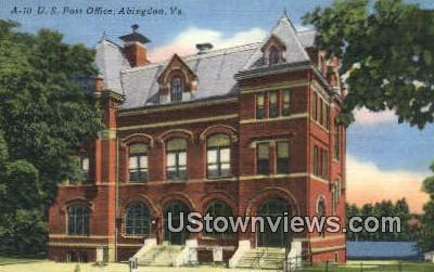 US Post Office  - Abingdon, Virginia VA Postcard
