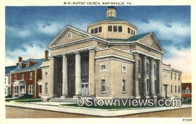 Baptist Church  - Martinsville, Virginia VA Postcard