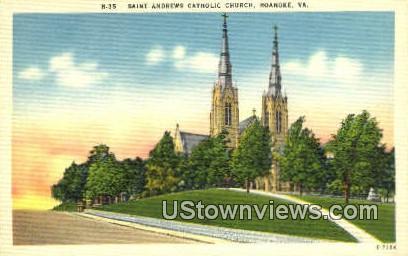 Saint Andrews Catholic Church  - Roanoke, Virginia VA Postcard