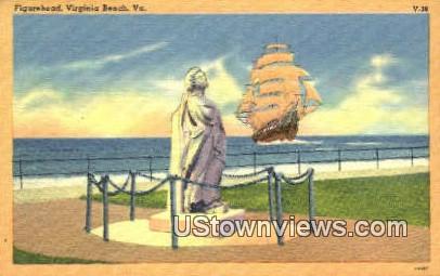Figurehead  - Virginia Beach Postcards, Virginia VA Postcard