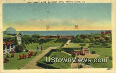 Terrace Slope Cavalier Hotel  - Virginia Beach Postcards, Virginia VA Postcard