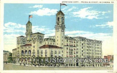 Jefferson Hotel Franklin Street  - Richmond, Virginia VA Postcard