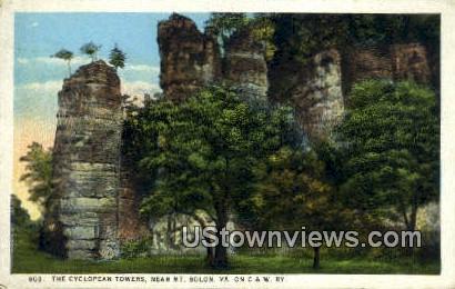 The Cyclopean Towers  - Mount Solon, Virginia VA Postcard