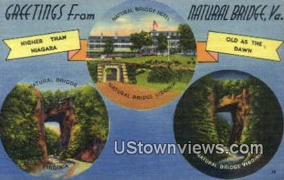Greetings from - Natural Bridge, Virginia VA Postcard