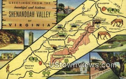 Greetings from - Shenandoah Valley, Virginia VA Postcard