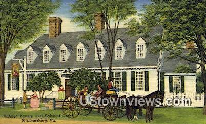 Raleigh Tavern And Colonial Coach  - Williamsburg, Virginia VA Postcard