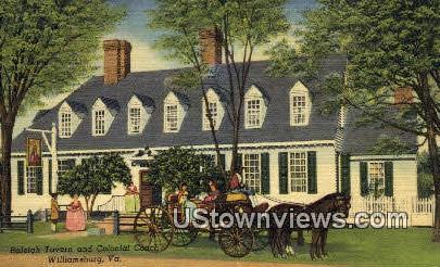 Raleigh Tavern And Colonial Coach  - Williamsburg, Virginia VA Postcard
