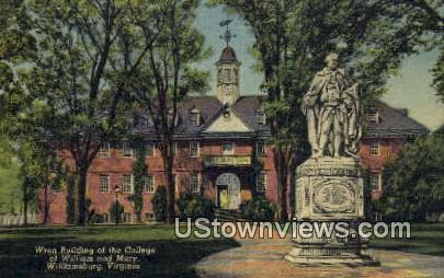 Wren Bld. College of William & Mary  - Williamsburg, Virginia VA Postcard