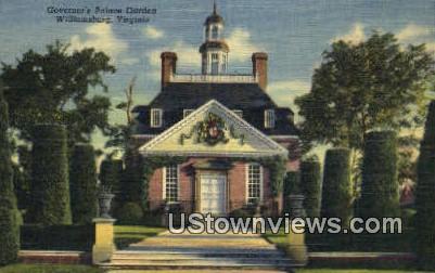 Governors Palace Gardens  - Williamsburg, Virginia VA Postcard