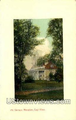 Mansion East View  - Mount Vernon, Virginia VA Postcard