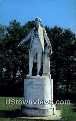 Statue Of James Monroe  - Charlottesville, Virginia VA Postcard