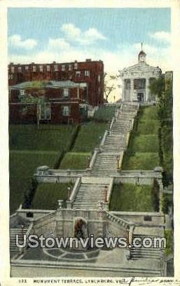 Monument Terrace  - Lynchburg, Virginia VA Postcard