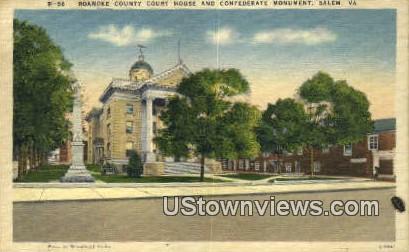 Roanoke County Court House  - Salem, Virginia VA Postcard