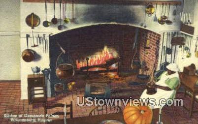 Kitchen Of governors Palace  - Williamsburg, Virginia VA Postcard