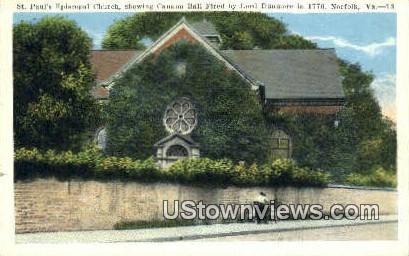 St Pauls Episcopal Church  - Norfolk, Virginia VA Postcard