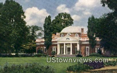 Monticello Home Thomas Jefferson  - Charlottesville, Virginia VA Postcard