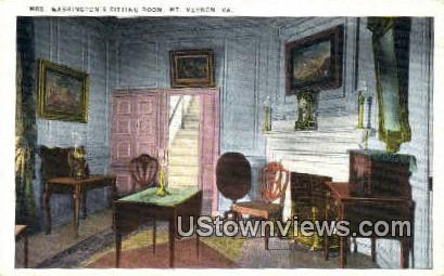 Mrs Washingtons Sitting Room  - Mount Vernon, Virginia VA Postcard