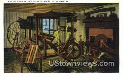 Martha Washingtons Spinning Room  - Mount Vernon, Virginia VA Postcard