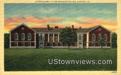 Dining Hall State Teachers College  - Radford, Virginia VA Postcard