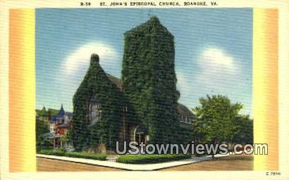 St Johns Episcopal Church  - Roanoke, Virginia VA Postcard