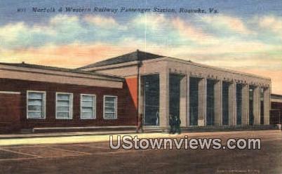 Norfolk & Western Railroad Station  - Roanoke, Virginia VA Postcard