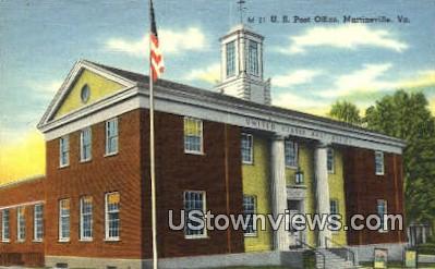 US Post Office  - Martinsville, Virginia VA Postcard