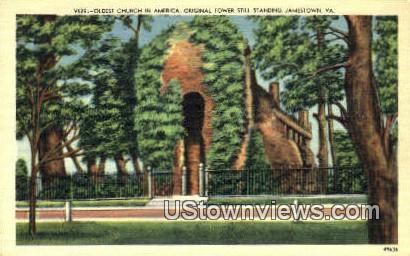 Oldest Church In America  - Jamestown, Virginia VA Postcard
