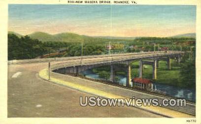 New Wasena Bridge  - Roanoke, Virginia VA Postcard